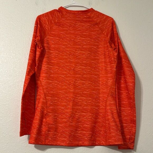 Nike Pro Combat Shirt Womens Large Orange Fitted Dri-Fit Long Sleeve Compression - Picture 5 of 10